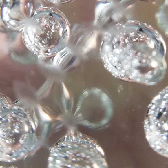 Clear Glass Paperweight Bubbles in Blown Glass Round Orb Desk or Shelf Decor - Picture 4 of 5